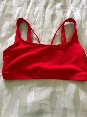 Athleta Bright Red Strappy Sports Bralette